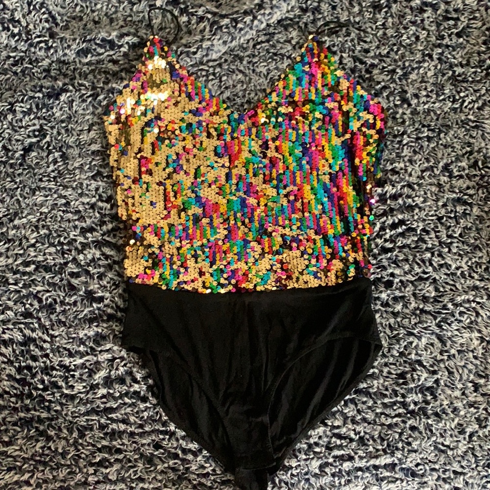 Rainbow reversible body suit